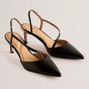 Ted Baker Ppia Leather Slingback Heeled Pointed Pumps Women's 8.5 NEW NO BOX